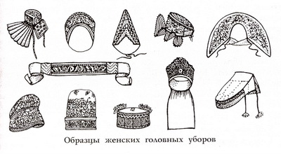 Образцы женских головных уборов